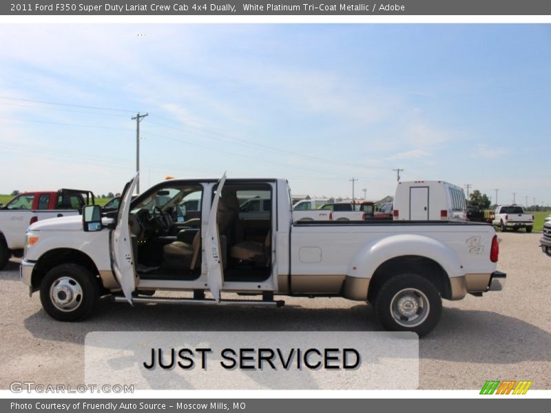 White Platinum Tri-Coat Metallic / Adobe 2011 Ford F350 Super Duty Lariat Crew Cab 4x4 Dually