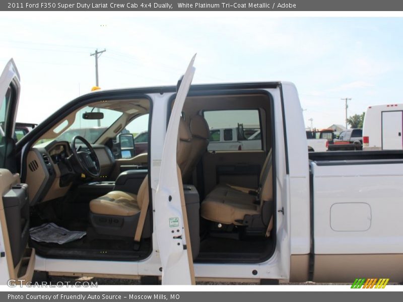 White Platinum Tri-Coat Metallic / Adobe 2011 Ford F350 Super Duty Lariat Crew Cab 4x4 Dually
