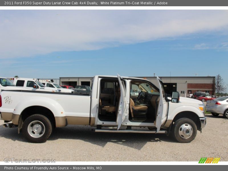 White Platinum Tri-Coat Metallic / Adobe 2011 Ford F350 Super Duty Lariat Crew Cab 4x4 Dually
