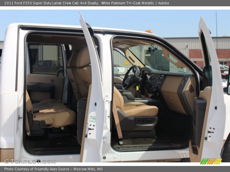 White Platinum Tri-Coat Metallic / Adobe 2011 Ford F350 Super Duty Lariat Crew Cab 4x4 Dually
