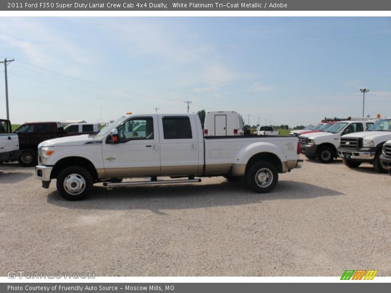 White Platinum Tri-Coat Metallic / Adobe 2011 Ford F350 Super Duty Lariat Crew Cab 4x4 Dually
