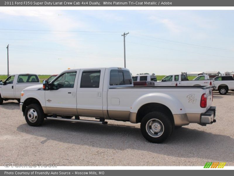 White Platinum Tri-Coat Metallic / Adobe 2011 Ford F350 Super Duty Lariat Crew Cab 4x4 Dually