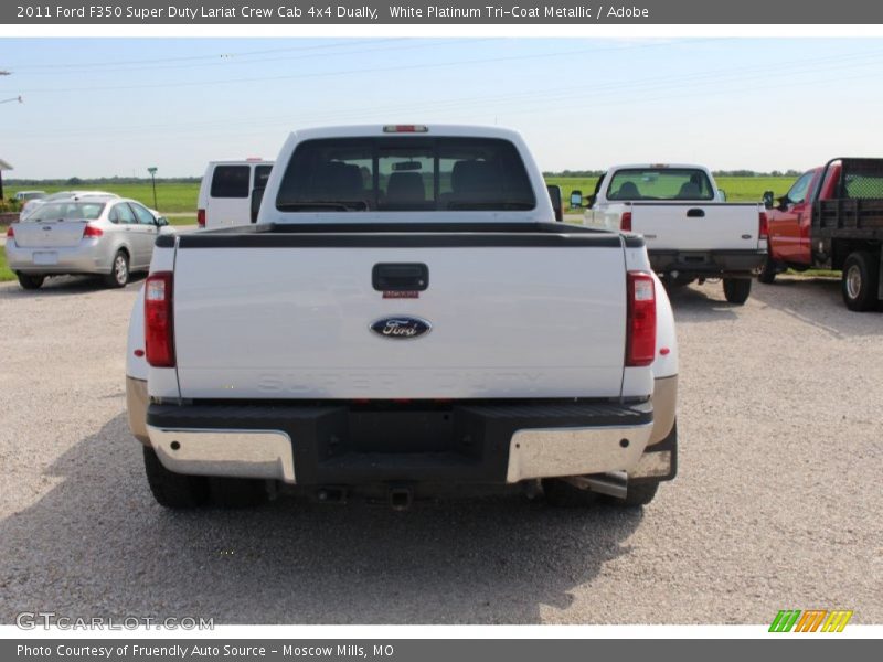 White Platinum Tri-Coat Metallic / Adobe 2011 Ford F350 Super Duty Lariat Crew Cab 4x4 Dually