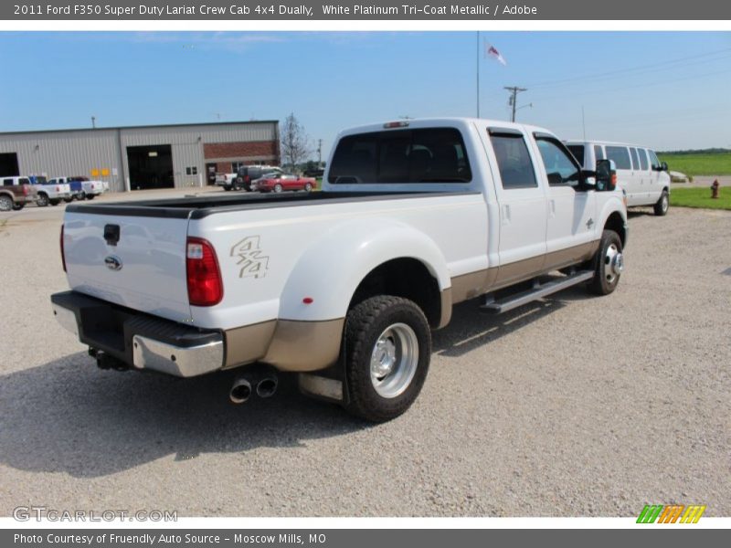 White Platinum Tri-Coat Metallic / Adobe 2011 Ford F350 Super Duty Lariat Crew Cab 4x4 Dually