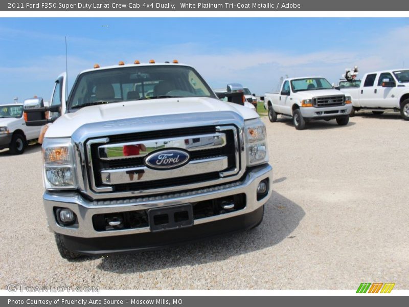 White Platinum Tri-Coat Metallic / Adobe 2011 Ford F350 Super Duty Lariat Crew Cab 4x4 Dually