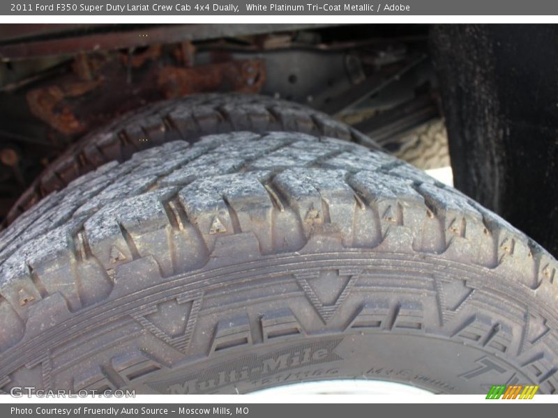 White Platinum Tri-Coat Metallic / Adobe 2011 Ford F350 Super Duty Lariat Crew Cab 4x4 Dually