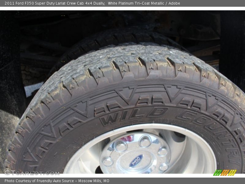 White Platinum Tri-Coat Metallic / Adobe 2011 Ford F350 Super Duty Lariat Crew Cab 4x4 Dually