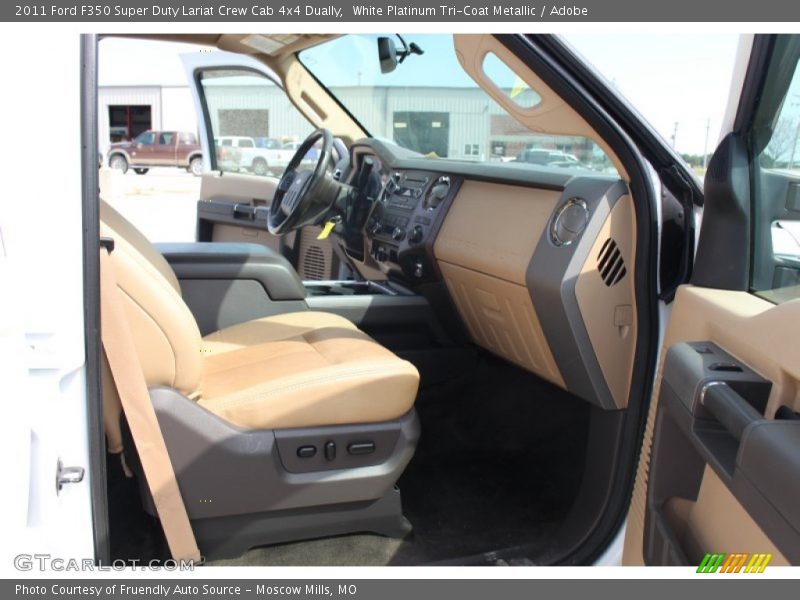 White Platinum Tri-Coat Metallic / Adobe 2011 Ford F350 Super Duty Lariat Crew Cab 4x4 Dually