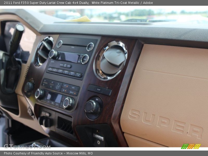 White Platinum Tri-Coat Metallic / Adobe 2011 Ford F350 Super Duty Lariat Crew Cab 4x4 Dually