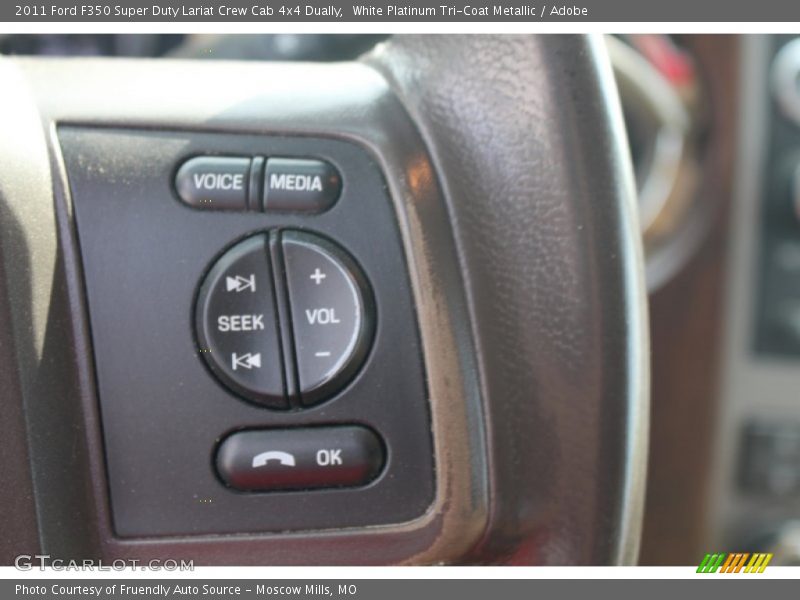 White Platinum Tri-Coat Metallic / Adobe 2011 Ford F350 Super Duty Lariat Crew Cab 4x4 Dually