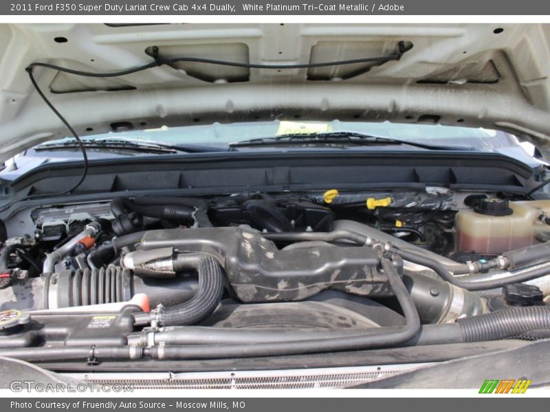 White Platinum Tri-Coat Metallic / Adobe 2011 Ford F350 Super Duty Lariat Crew Cab 4x4 Dually