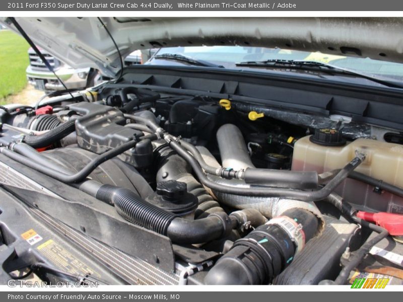 White Platinum Tri-Coat Metallic / Adobe 2011 Ford F350 Super Duty Lariat Crew Cab 4x4 Dually