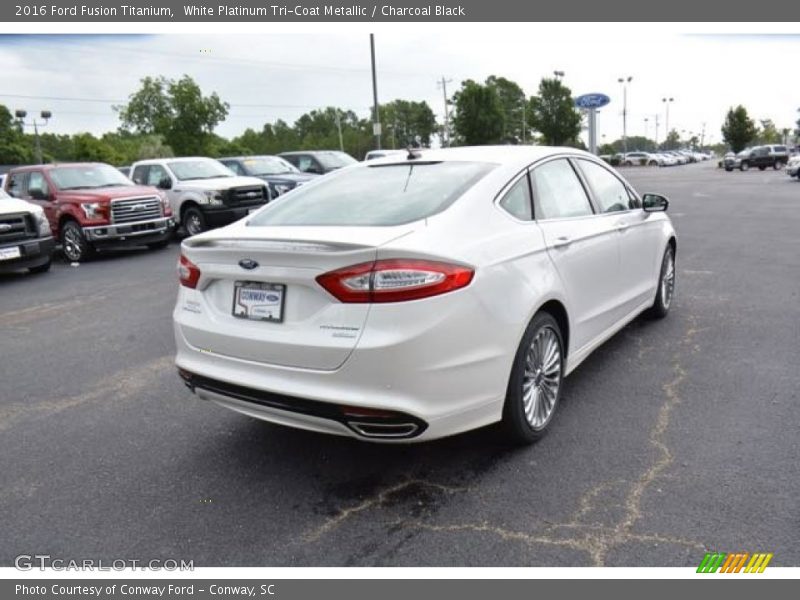 White Platinum Tri-Coat Metallic / Charcoal Black 2016 Ford Fusion Titanium
