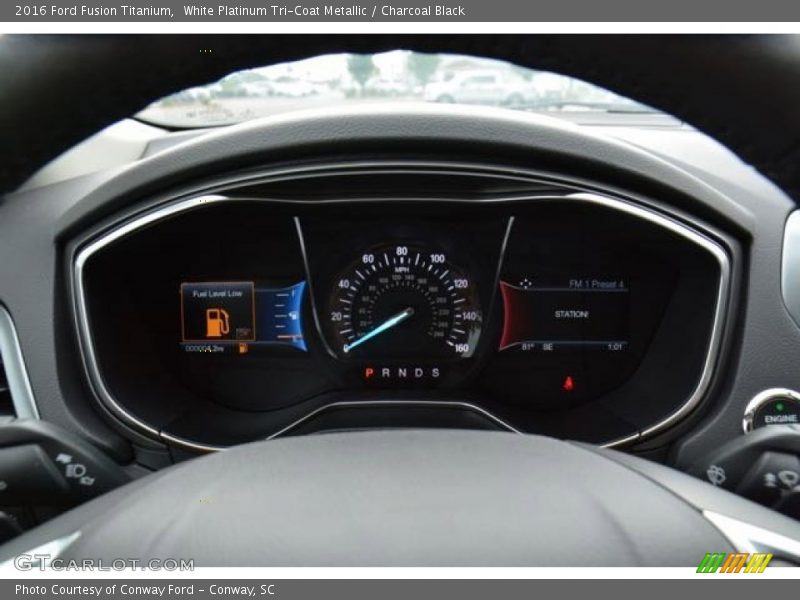 White Platinum Tri-Coat Metallic / Charcoal Black 2016 Ford Fusion Titanium