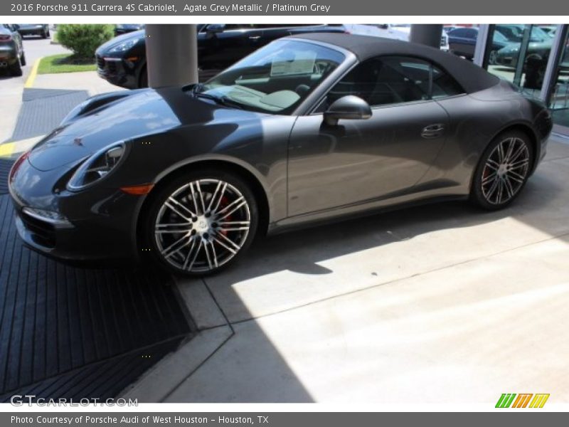 Agate Grey Metallic / Platinum Grey 2016 Porsche 911 Carrera 4S Cabriolet