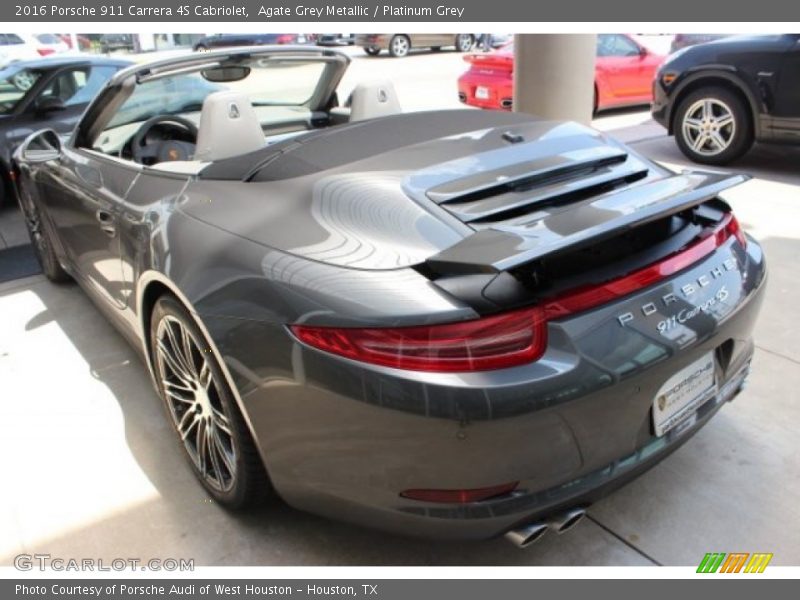Agate Grey Metallic / Platinum Grey 2016 Porsche 911 Carrera 4S Cabriolet