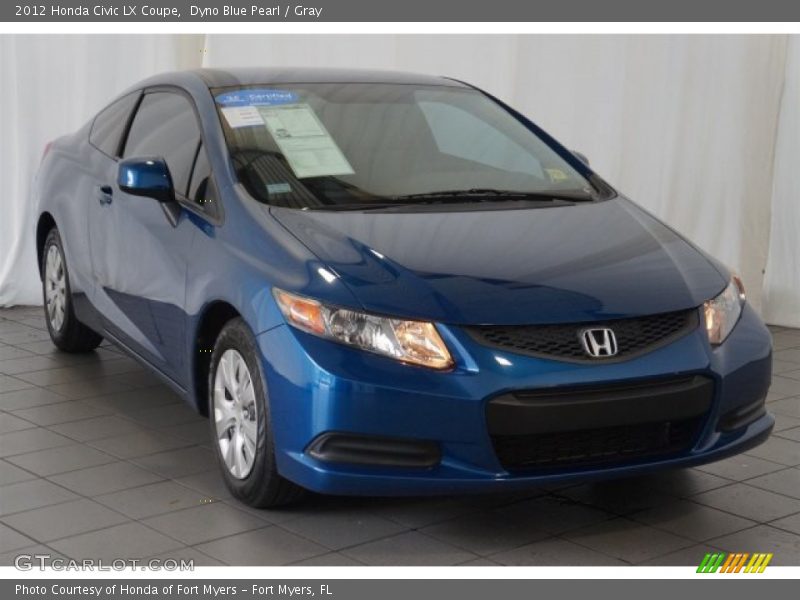 Dyno Blue Pearl / Gray 2012 Honda Civic LX Coupe