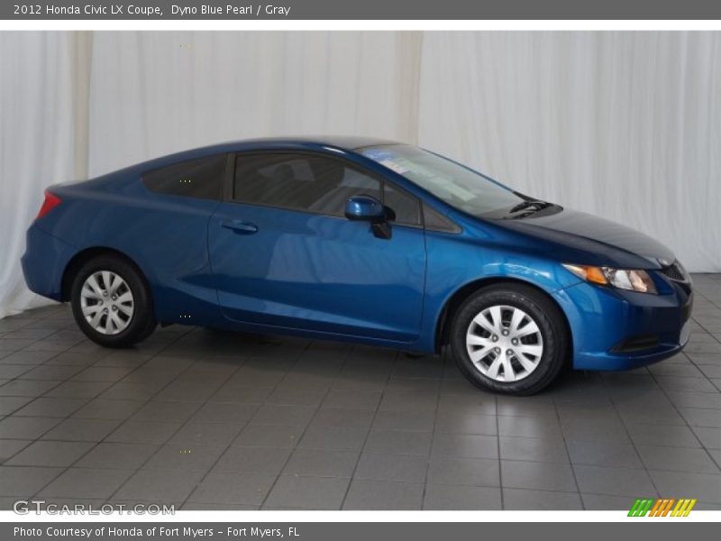 Dyno Blue Pearl / Gray 2012 Honda Civic LX Coupe