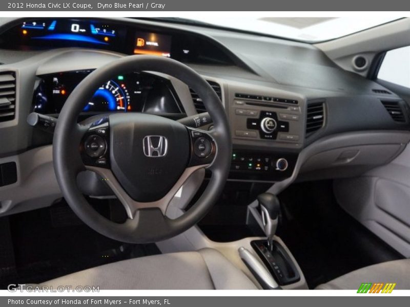Dyno Blue Pearl / Gray 2012 Honda Civic LX Coupe
