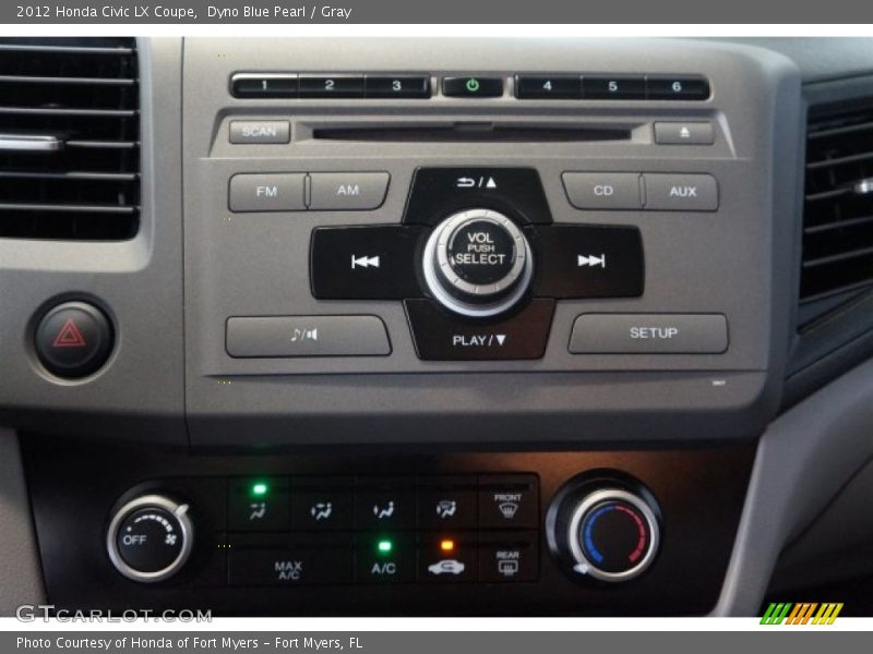 Dyno Blue Pearl / Gray 2012 Honda Civic LX Coupe
