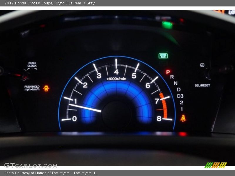 Dyno Blue Pearl / Gray 2012 Honda Civic LX Coupe