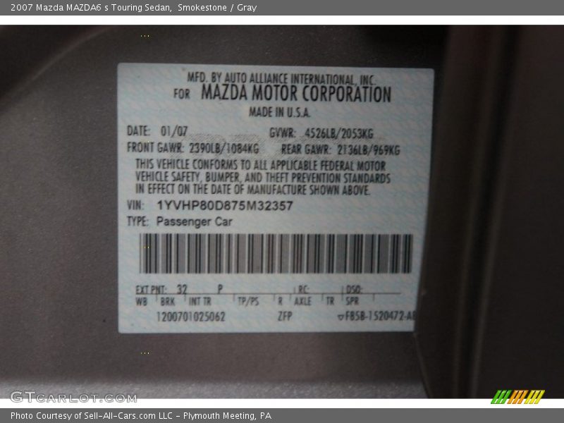 Smokestone / Gray 2007 Mazda MAZDA6 s Touring Sedan