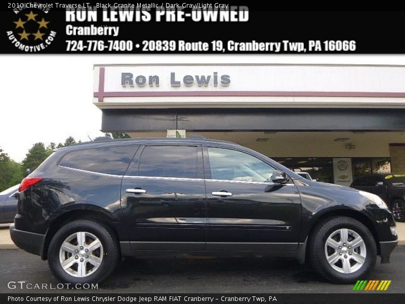 Black Granite Metallic / Dark Gray/Light Gray 2010 Chevrolet Traverse LT