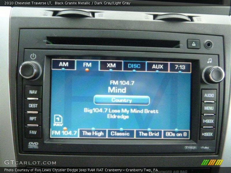 Black Granite Metallic / Dark Gray/Light Gray 2010 Chevrolet Traverse LT