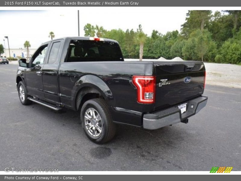 Tuxedo Black Metallic / Medium Earth Gray 2015 Ford F150 XLT SuperCab