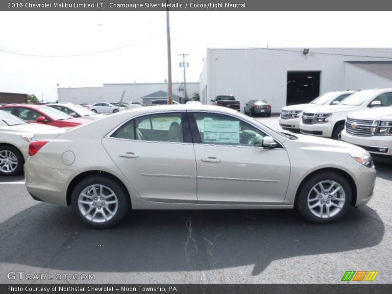 Champagne Silver Metallic / Cocoa/Light Neutral 2016 Chevrolet Malibu Limited LT