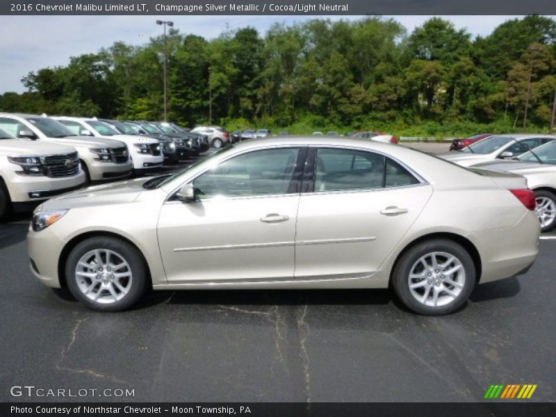 Champagne Silver Metallic / Cocoa/Light Neutral 2016 Chevrolet Malibu Limited LT