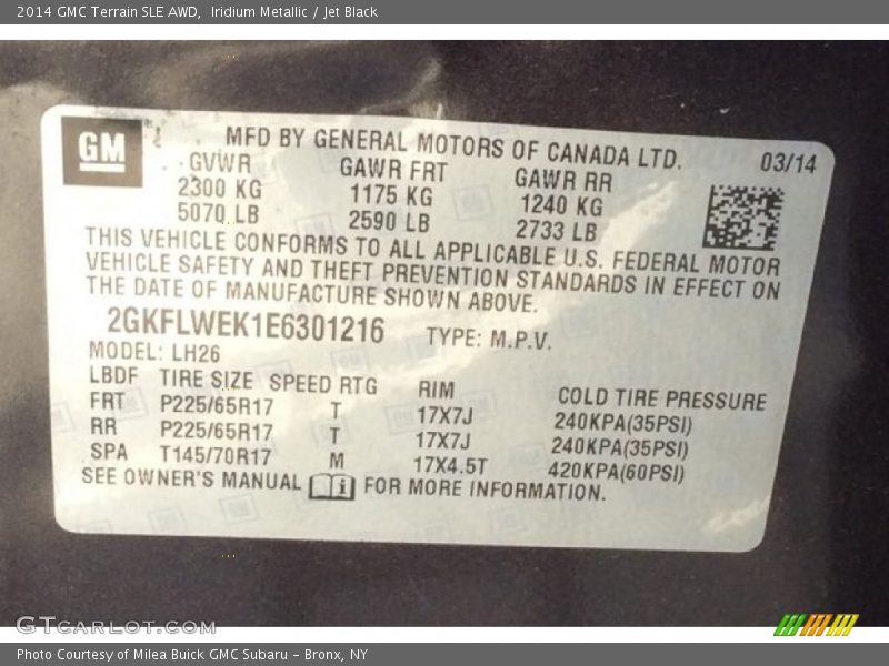 Iridium Metallic / Jet Black 2014 GMC Terrain SLE AWD