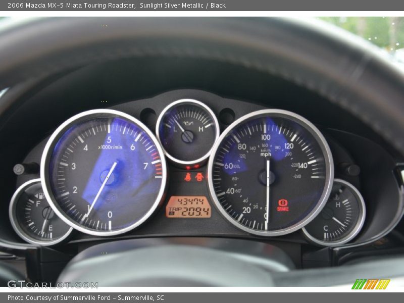 Sunlight Silver Metallic / Black 2006 Mazda MX-5 Miata Touring Roadster