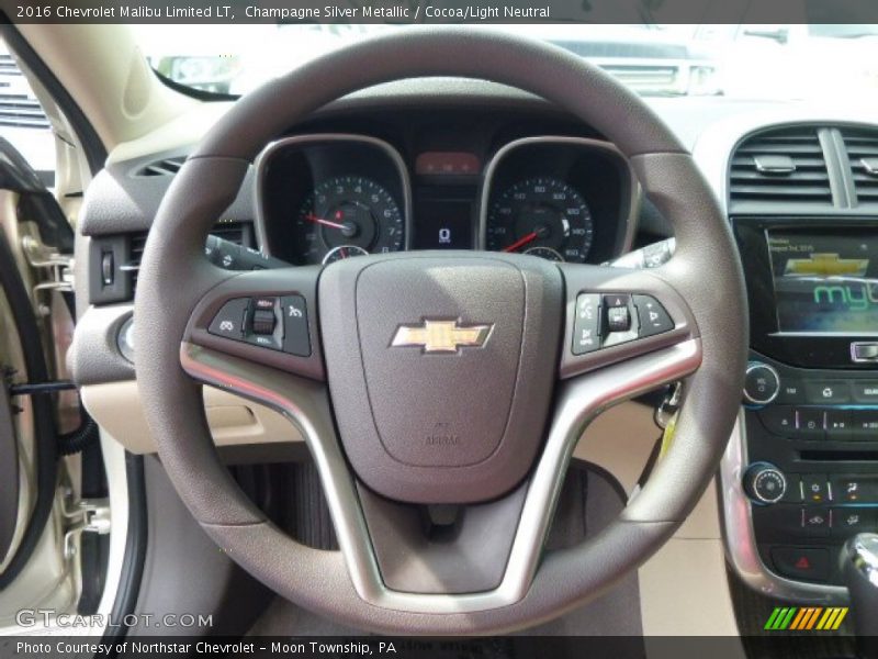Champagne Silver Metallic / Cocoa/Light Neutral 2016 Chevrolet Malibu Limited LT