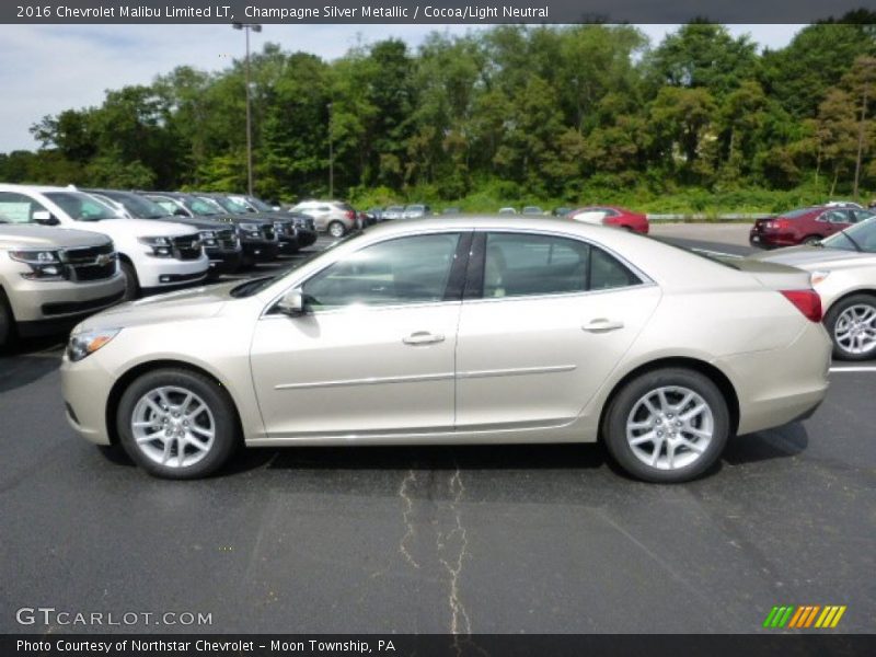 Champagne Silver Metallic / Cocoa/Light Neutral 2016 Chevrolet Malibu Limited LT