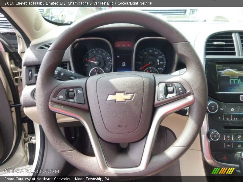 Champagne Silver Metallic / Cocoa/Light Neutral 2016 Chevrolet Malibu Limited LT