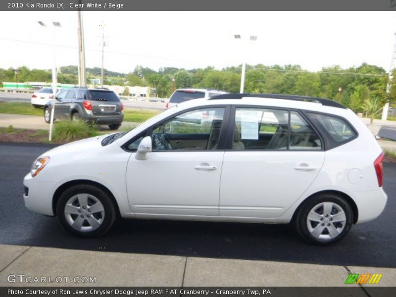 Clear White / Beige 2010 Kia Rondo LX