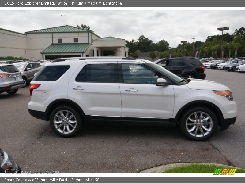 White Platinum / Medium Light Stone 2015 Ford Explorer Limited