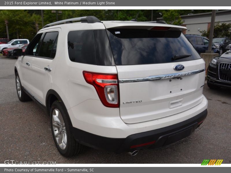 White Platinum / Medium Light Stone 2015 Ford Explorer Limited