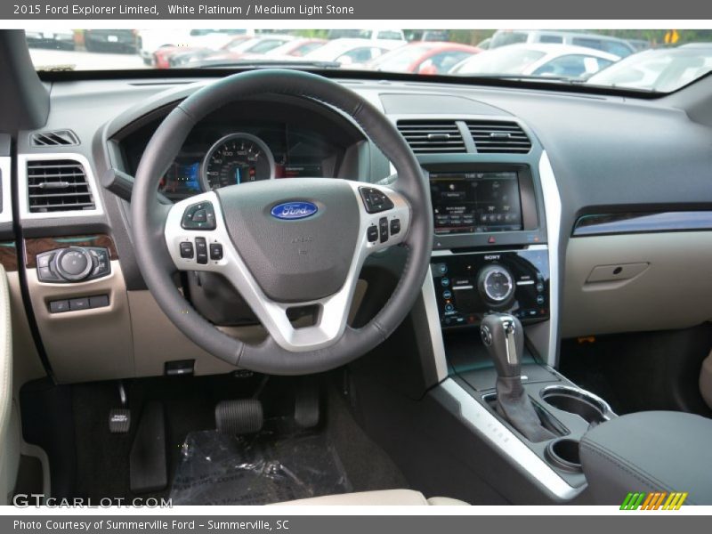 White Platinum / Medium Light Stone 2015 Ford Explorer Limited