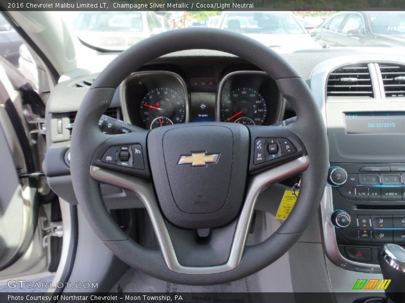 Champagne Silver Metallic / Cocoa/Light Neutral 2016 Chevrolet Malibu Limited LT