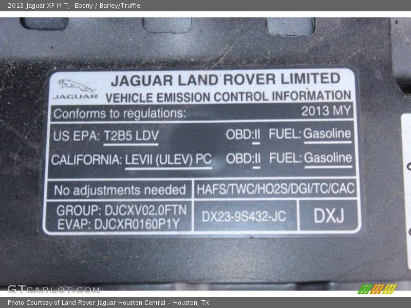 Ebony / Barley/Truffle 2013 Jaguar XF I4 T