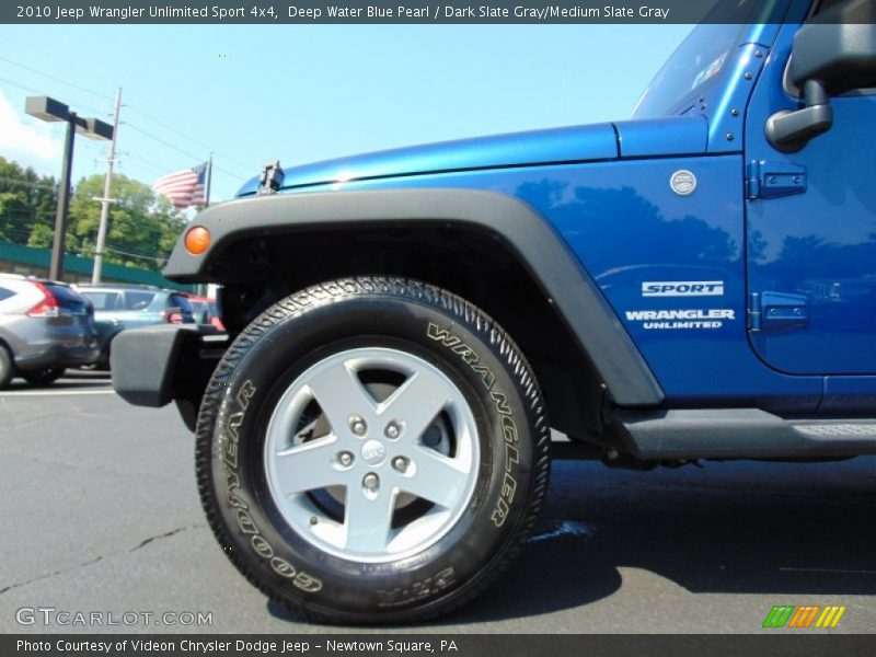 Deep Water Blue Pearl / Dark Slate Gray/Medium Slate Gray 2010 Jeep Wrangler Unlimited Sport 4x4