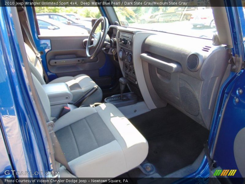 Deep Water Blue Pearl / Dark Slate Gray/Medium Slate Gray 2010 Jeep Wrangler Unlimited Sport 4x4