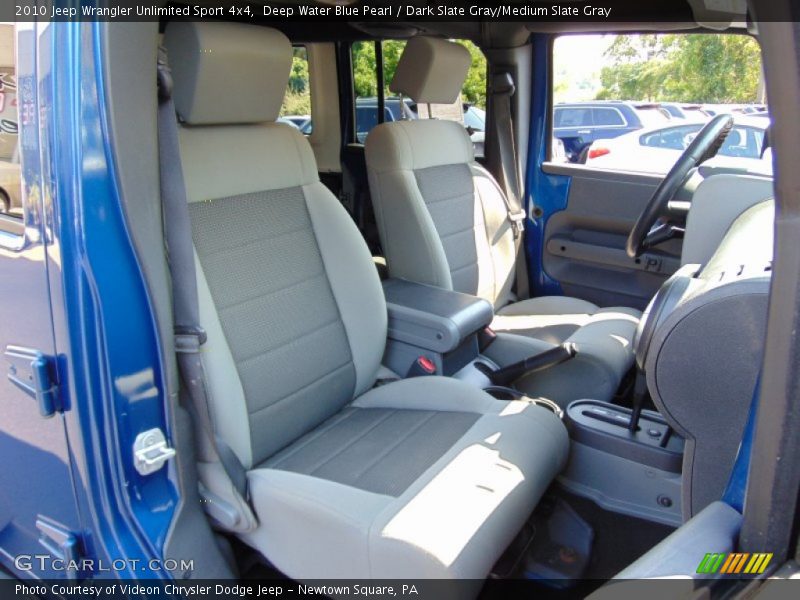 Deep Water Blue Pearl / Dark Slate Gray/Medium Slate Gray 2010 Jeep Wrangler Unlimited Sport 4x4