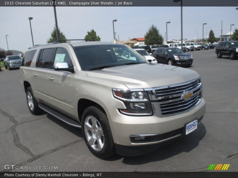 Champagne Silver Metallic / Jet Black 2015 Chevrolet Suburban LTZ 4WD