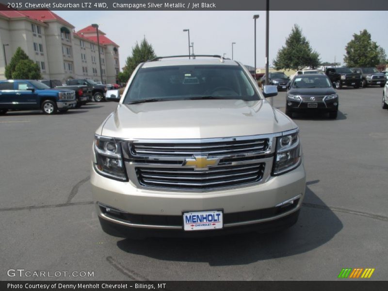 Champagne Silver Metallic / Jet Black 2015 Chevrolet Suburban LTZ 4WD