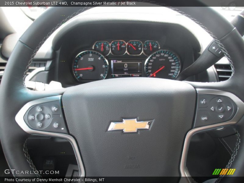 Champagne Silver Metallic / Jet Black 2015 Chevrolet Suburban LTZ 4WD