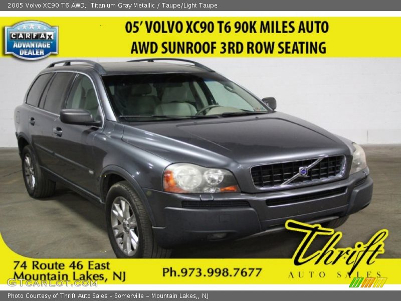 Titanium Gray Metallic / Taupe/Light Taupe 2005 Volvo XC90 T6 AWD