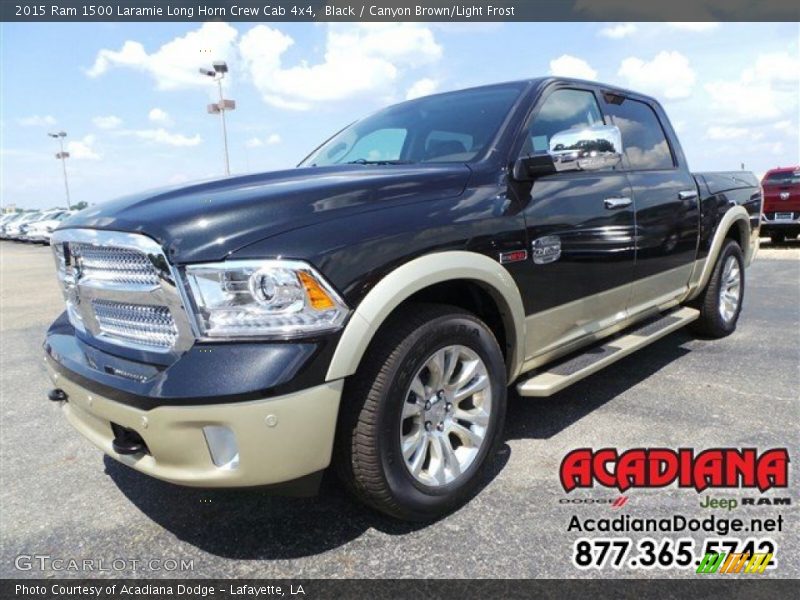Black / Canyon Brown/Light Frost 2015 Ram 1500 Laramie Long Horn Crew Cab 4x4